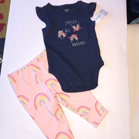 Carter's Other - Carters 6m outfit rainbow cap sleeve pink blue new